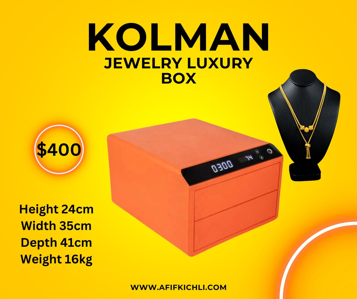 KOLMAN Two Jewelry Drawer - Secure, Stylish Storage with Smart Features