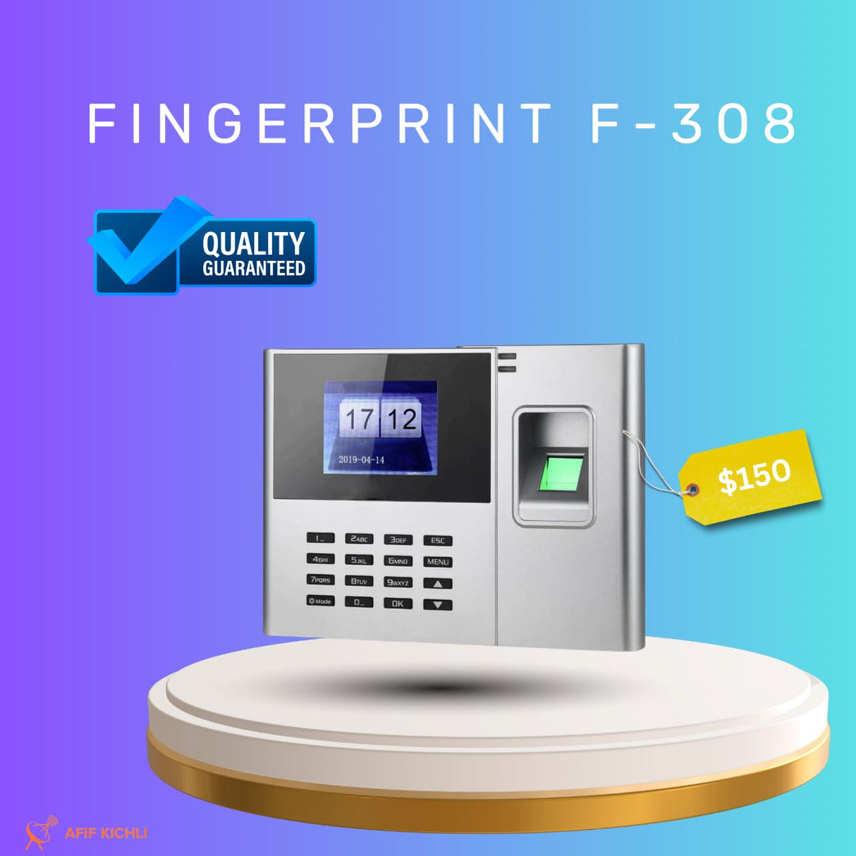 KOLMAN N-308 Fingerprint Attendance Machine with Software