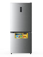BM60X – Stainless steel bottom mount refrigerator with no-frost cooling, LED screen, reversible door, and 3 freezer drawers.
