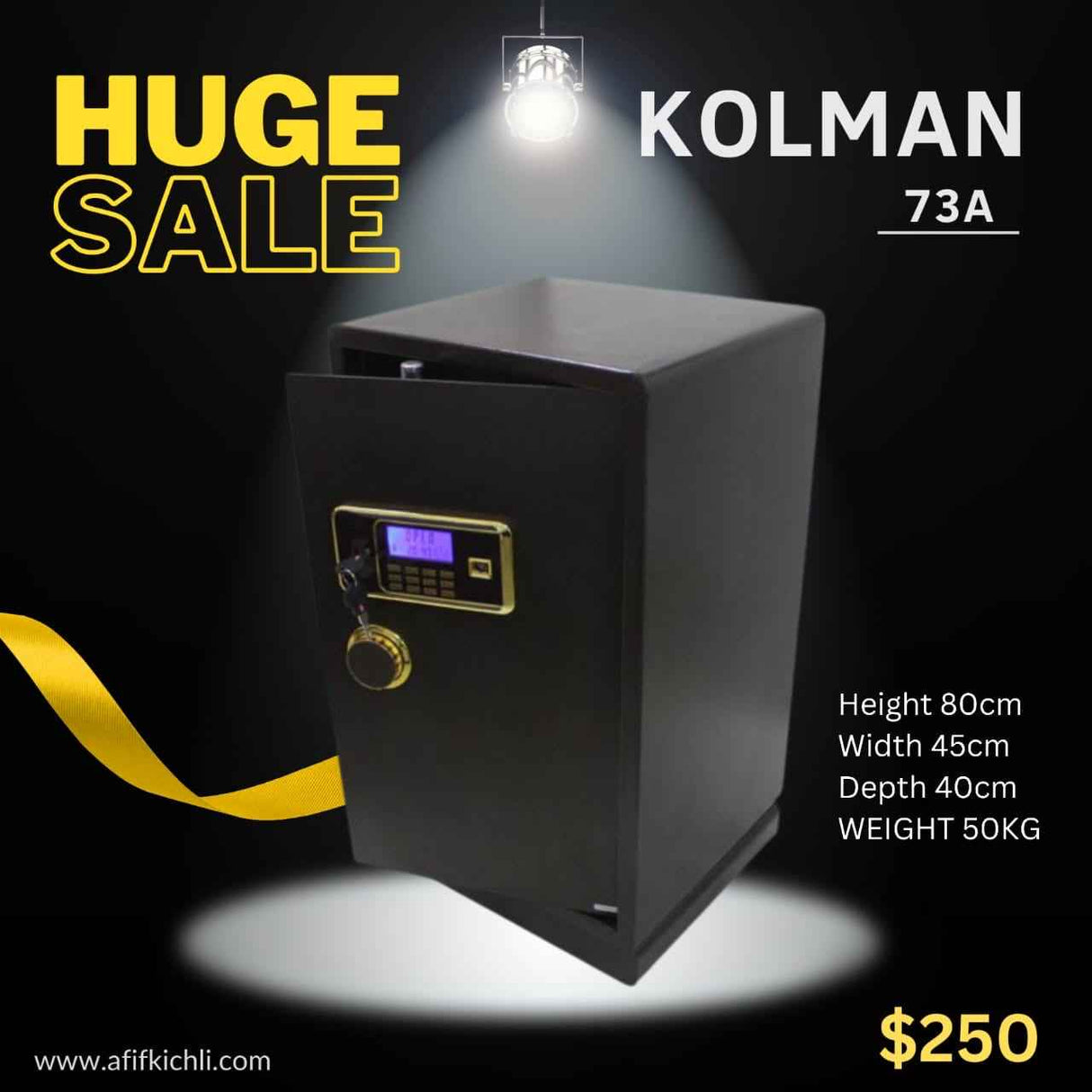 KOLMAN 73BN Electronic Safe – Key + Electronic Code Security