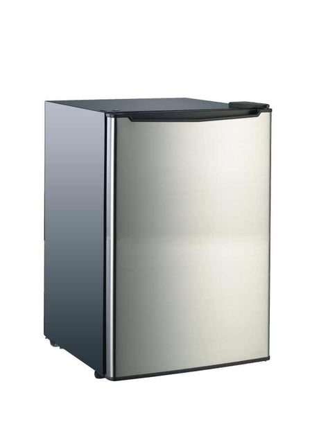 FRZ112X – 100L stainless steel defrost freezer with 3 transparent drawers and reversible door.