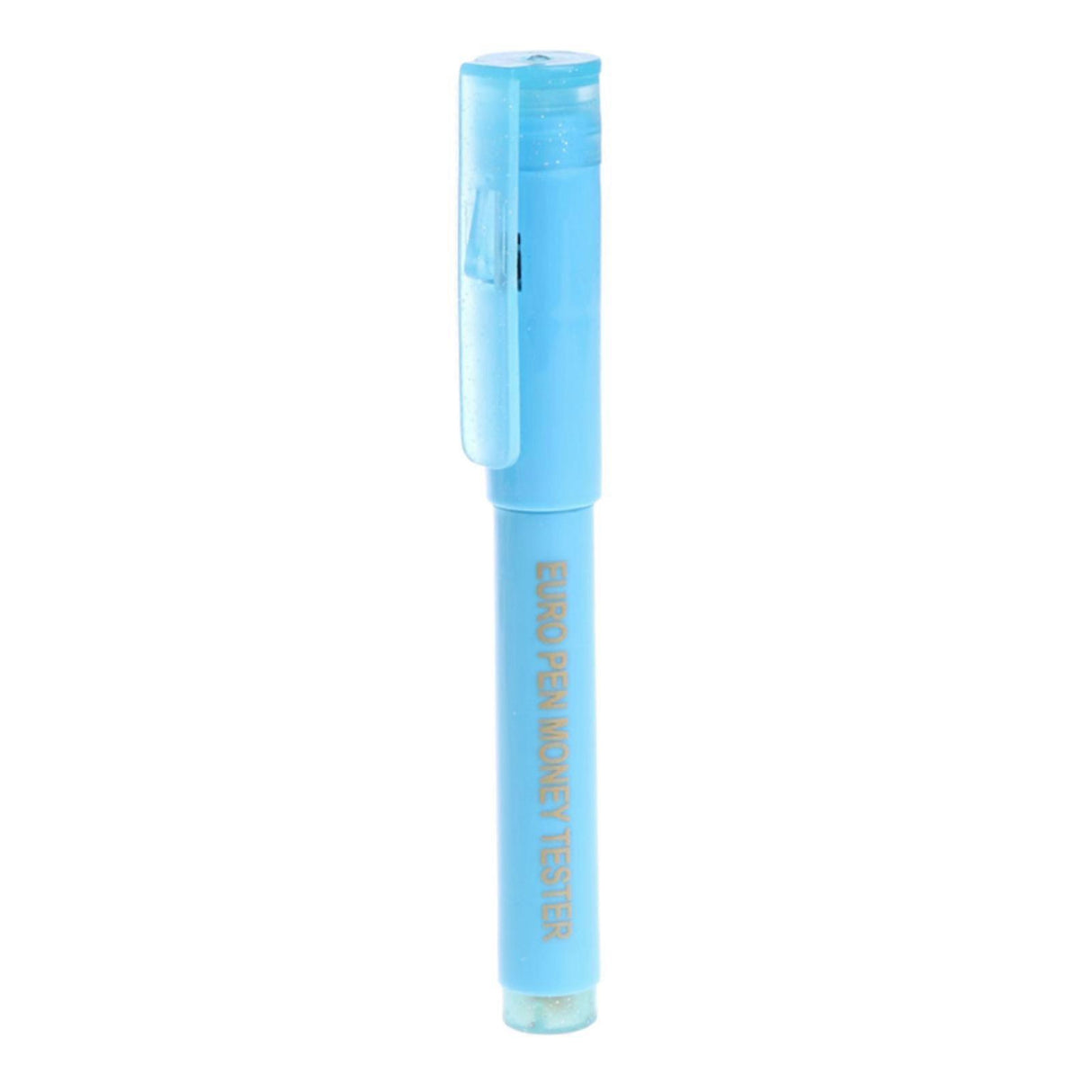 Euro Pen Money Tester with UV light, anti-counterfeit detector, and blue color design