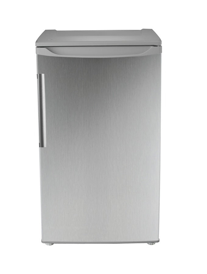 FR143X – Compact stainless steel look refrigerator with 133L capacity and lock & key system.