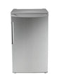 FR143X – Compact stainless steel look refrigerator with 133L capacity and lock & key system.