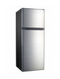 FR270X – 270L stainless steel top mount refrigerator with defrost cooling, glass shelves, and lock & key security.