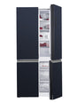 FR4091GB – 4-Door Black Glass French Bottom Mount Refrigerator with dual chiller drawers, convertible freezer, inverter compressor, and LTC sterilizer.