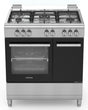 Campomatic CB95TTS Gas Cooker – Stainless Steel, 5 Defendi Brass Burners, Triple Burner, Double Glass Oven Door, Cooling Fan, Timer
