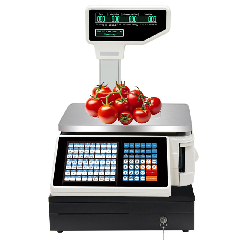 Nvk Tma High-Tech Receipt Double Printing Scale 30kg Cash Register, Barcode Label Printing Scale with WiFi Function