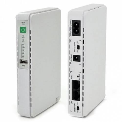 Mini UPS 10800MAH POE2188L with Lithium Battery, Overload Protection, Multi-LED Indicators, and Adjustable Output Voltage.