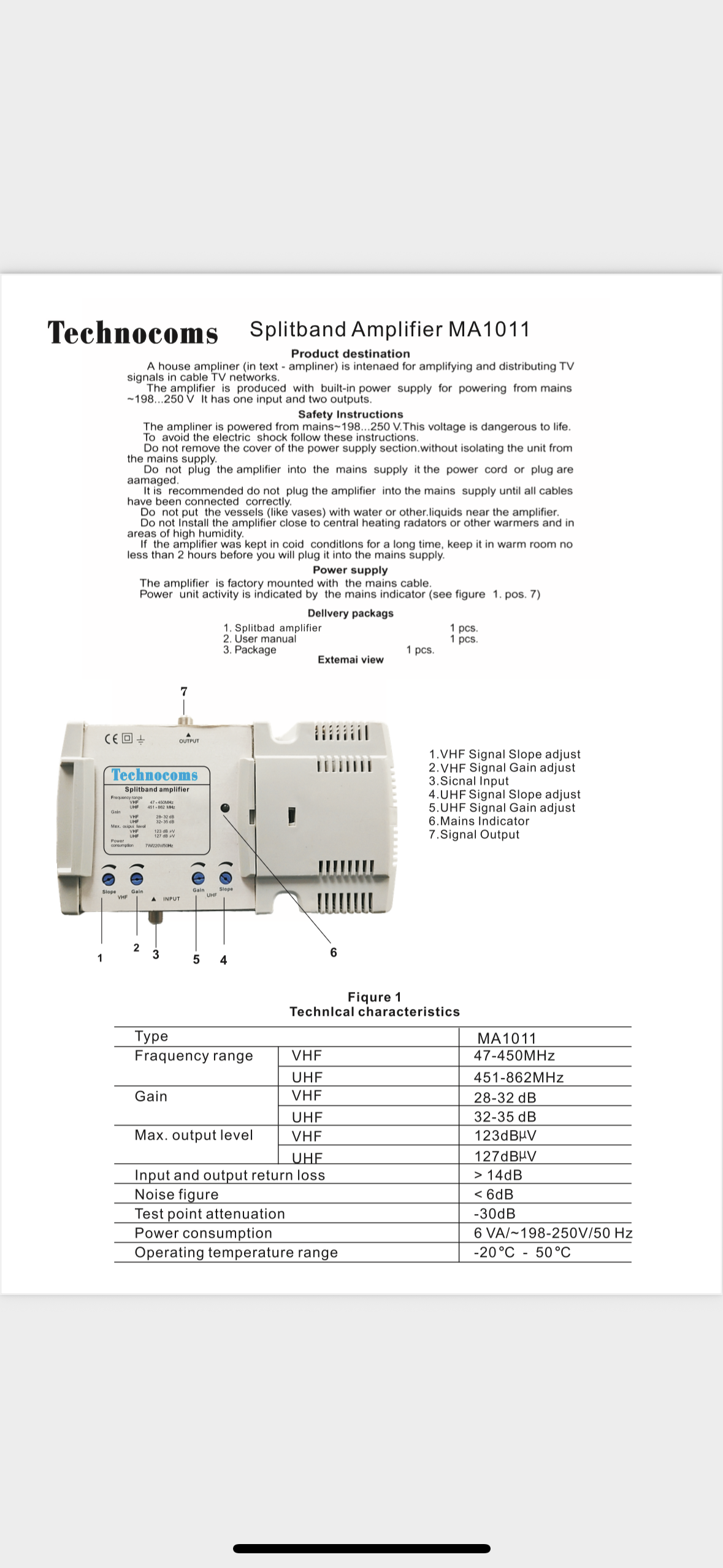 Amplifier MA1011 Technocoms