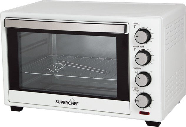 Super Chef, Electric Oven 48L Double Glass W/Fan White