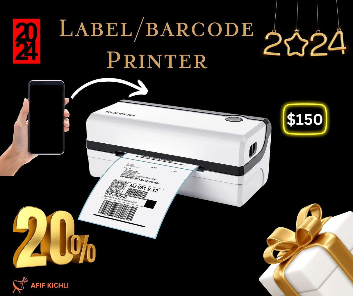 Sticker Thermal Printer Rongta 420 – 203dpi, Fast Printing, USB Interface