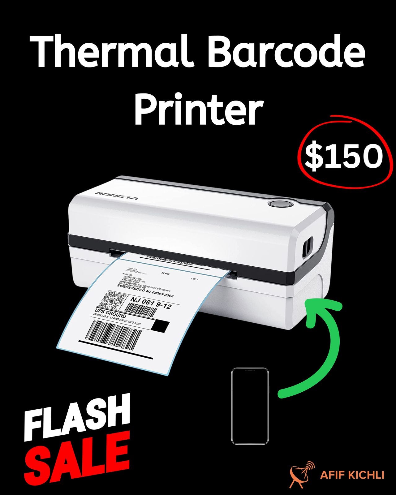 Sticker Thermal Printer Rongta 420 – 203dpi, Fast Printing, USB Interface
