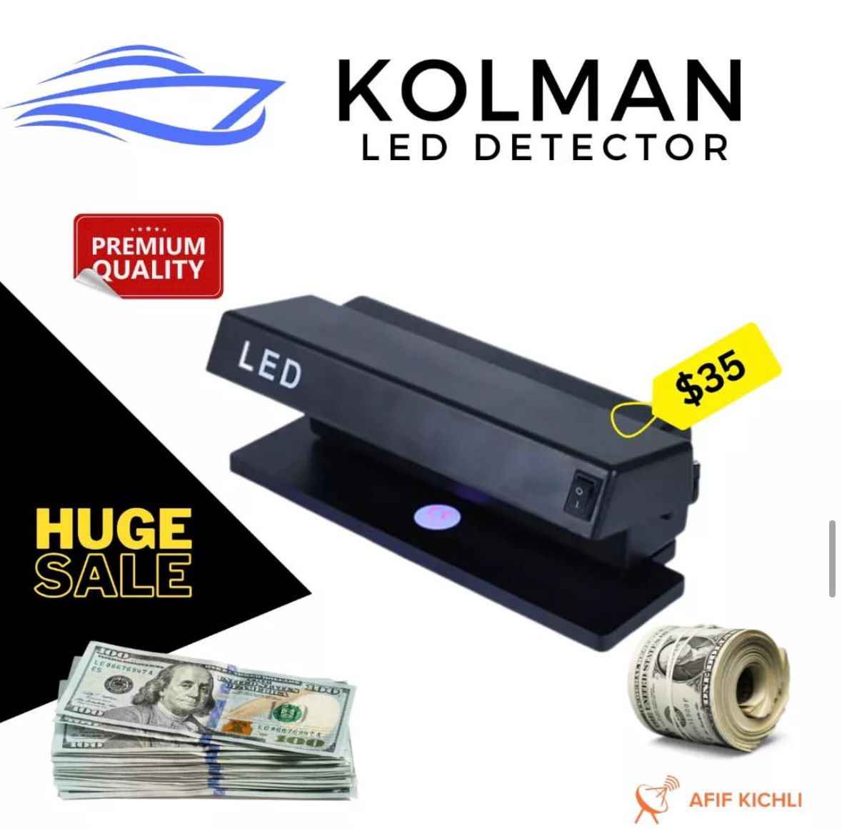 KOLMAN AL-5 Money Detector – UV, Magnetic, and Watermark Verification