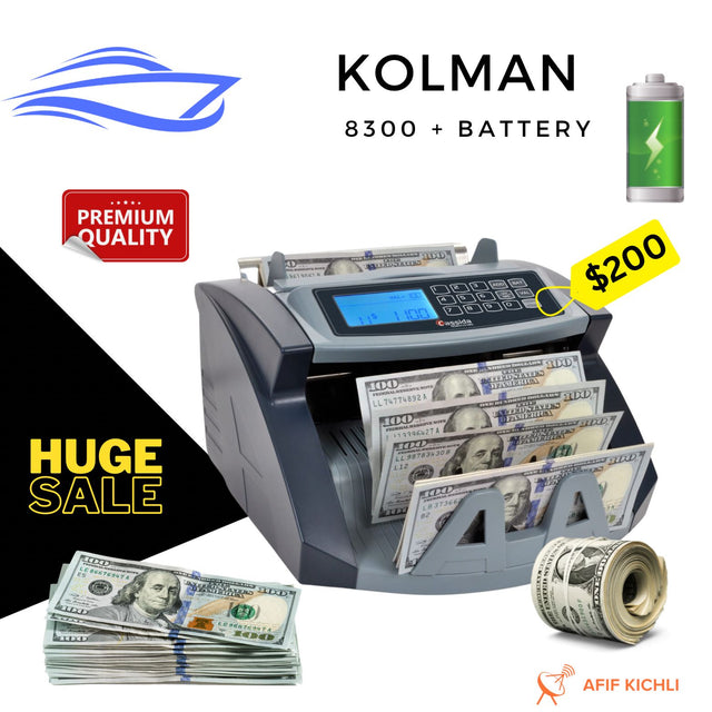 KOLMAN 8300 Money Counter – Portable with Rechargeable Battery