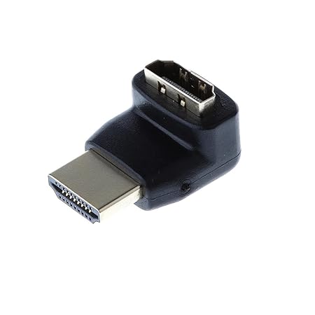 L-Shape HDMI cable with right-angle adapter for tight spaces, supporting up to 4K resolution and compatible with HDMI-enabled devices