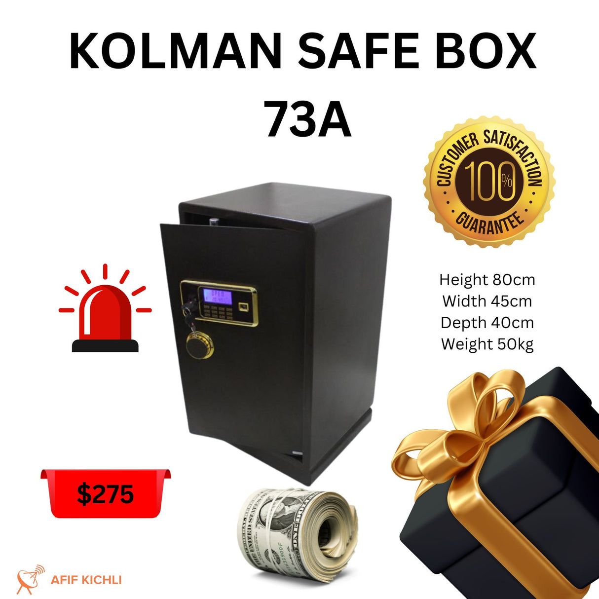 KOLMAN 73BN Electronic Safe – Key + Electronic Code Security