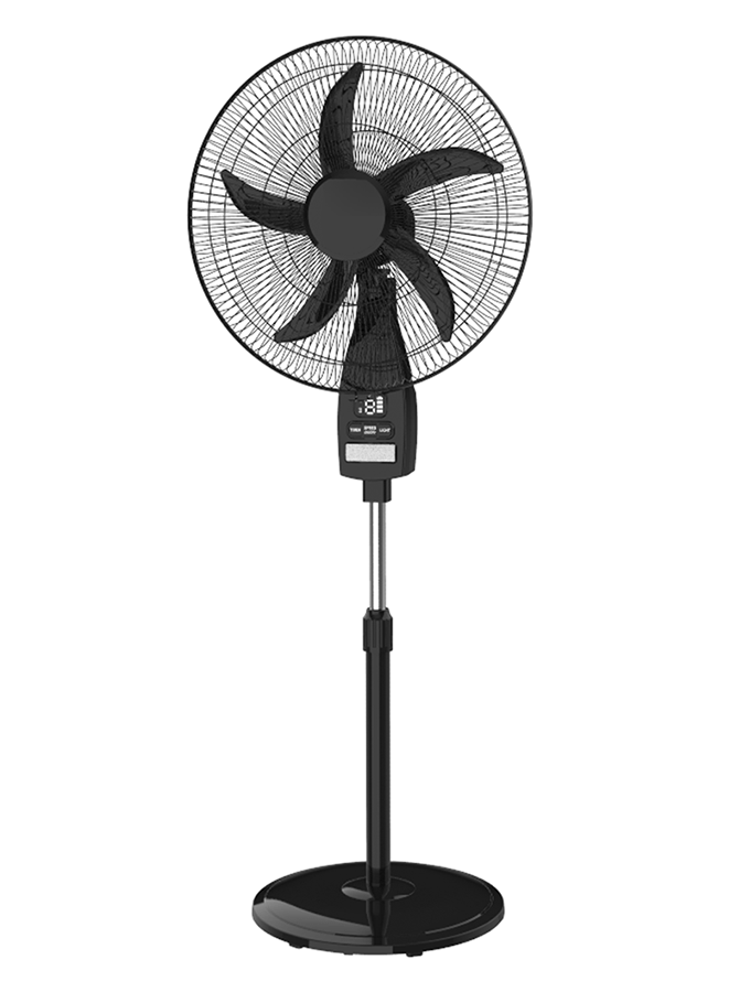 Campomatic Rechargeable Stand Fan – 18" 9-Speed, with LED Lights & Timer
