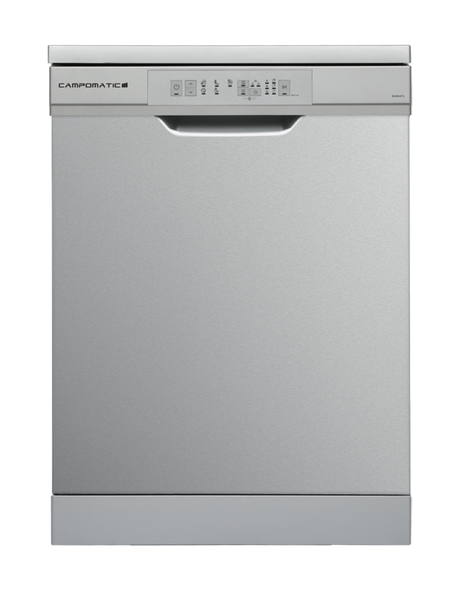 Campomatic DW914TX Dishwasher – 12 Place Settings, 5 Programs, 3-in-1 Function, Silver and Stainless Steel Door