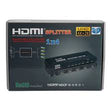 4-Port HDMI 4K Splitter HUB, 1 input to 4 outputs, supporting 4K Ultra HD, Full HD 3D, and high-quality audio formats for gaming, home theaters, and professional use