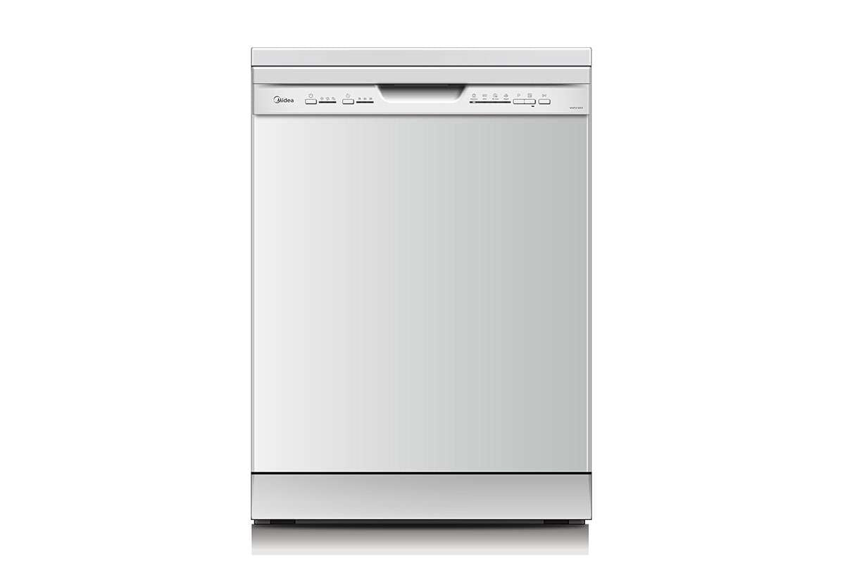 Midea WQP12-5203-S Dishwasher – 12 Place Settings, Half-Load Cleaning, 70° Intensive Wash, Silver