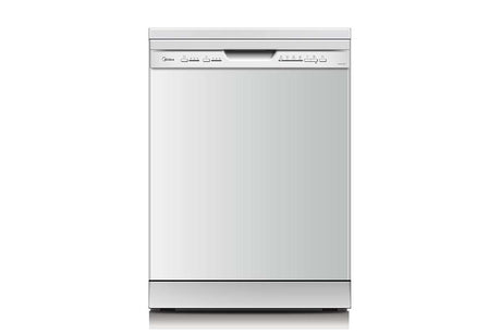 Midea WQP12-5203-S Dishwasher – 12 Place Settings, Half-Load Cleaning, 70° Intensive Wash, Silver