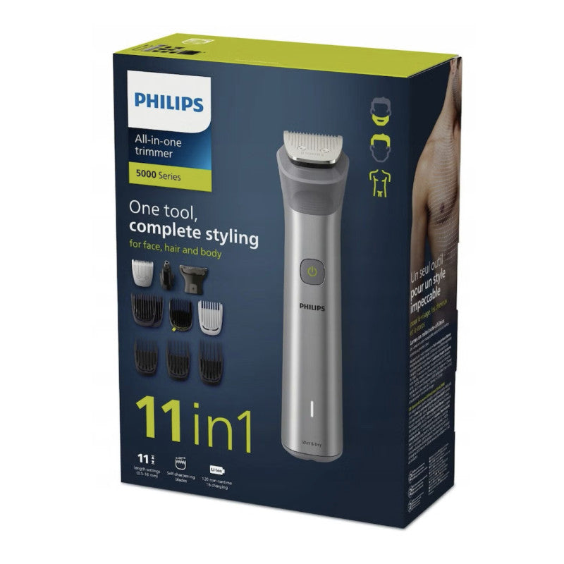 Philips, Multigroom 11 in 1 , Head, Face & Body , Waterproof, 120 min Runtime ( Philips Official Warranty)