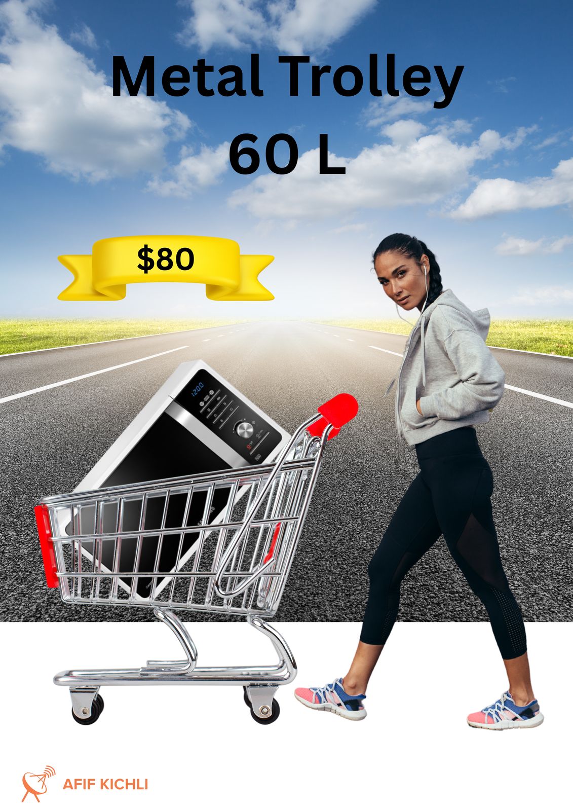 Metal trolley 60L