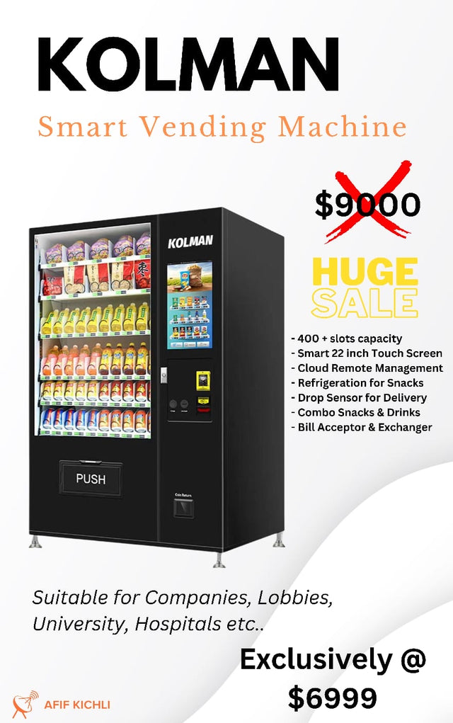 KOLMAN Vending Machine with 5-inch LCD screen, USD payment system