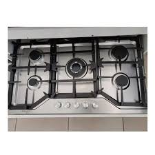 5-Burner Gas Cooker Hob in Silver with Triple Burner