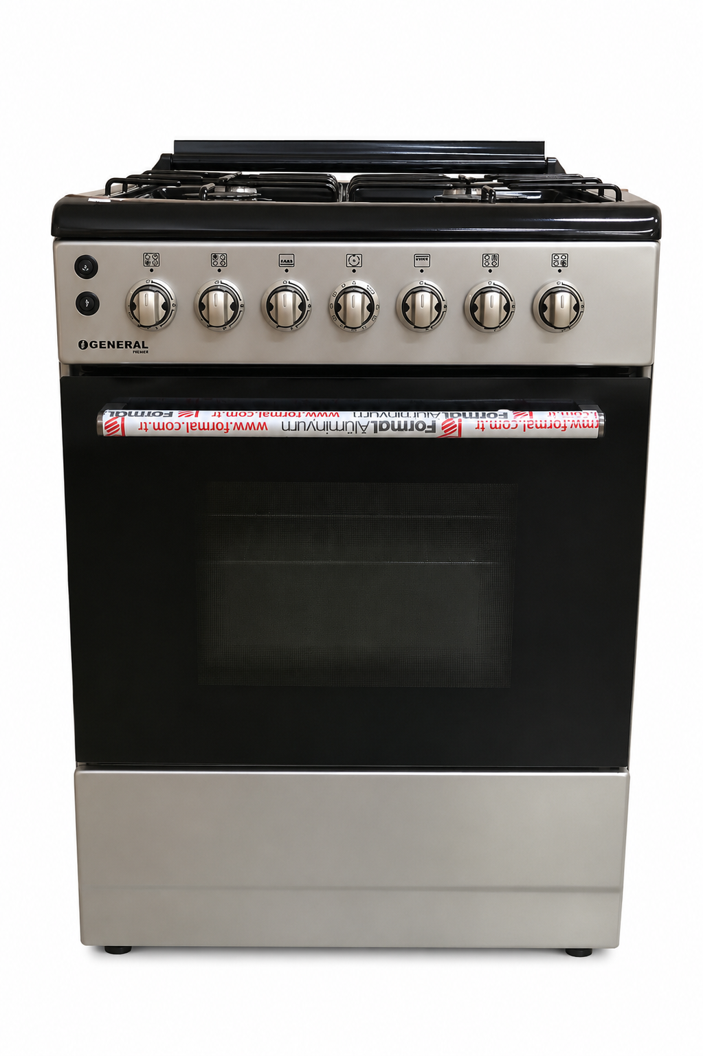 General Power 4 Burner Gas Cooker Black/ Silver