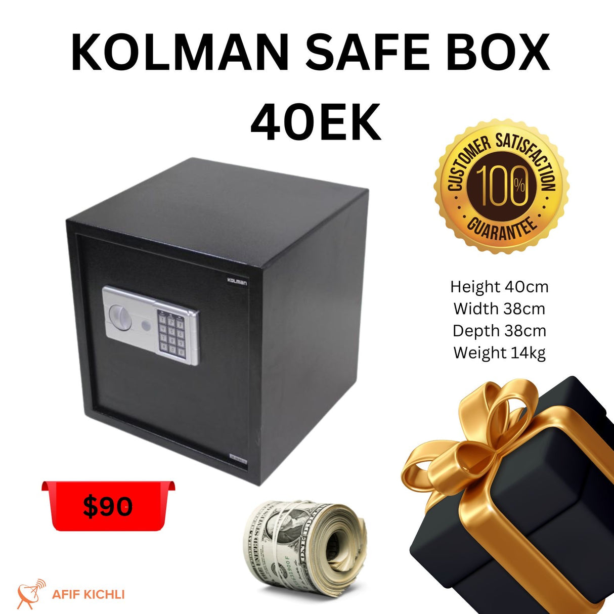 KOLMAN 40EK Electronic Safe – High Security Locking with Mechanical Backup