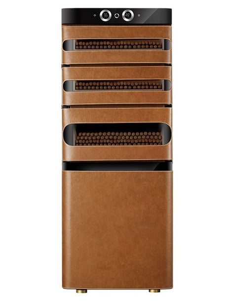 CH1200LW – Luxury cigar humidor with leather exterior, cedar wood interior, fingerprint lock, and temperature & humidity control.