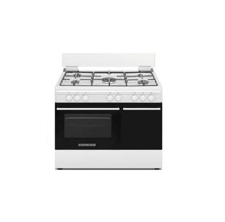 Campomatic CB95TW Gas Cooker – 90 cm, White, 5 Burners, Triple Burner, Double Glass Oven Door, Timer, Mechanical Controls