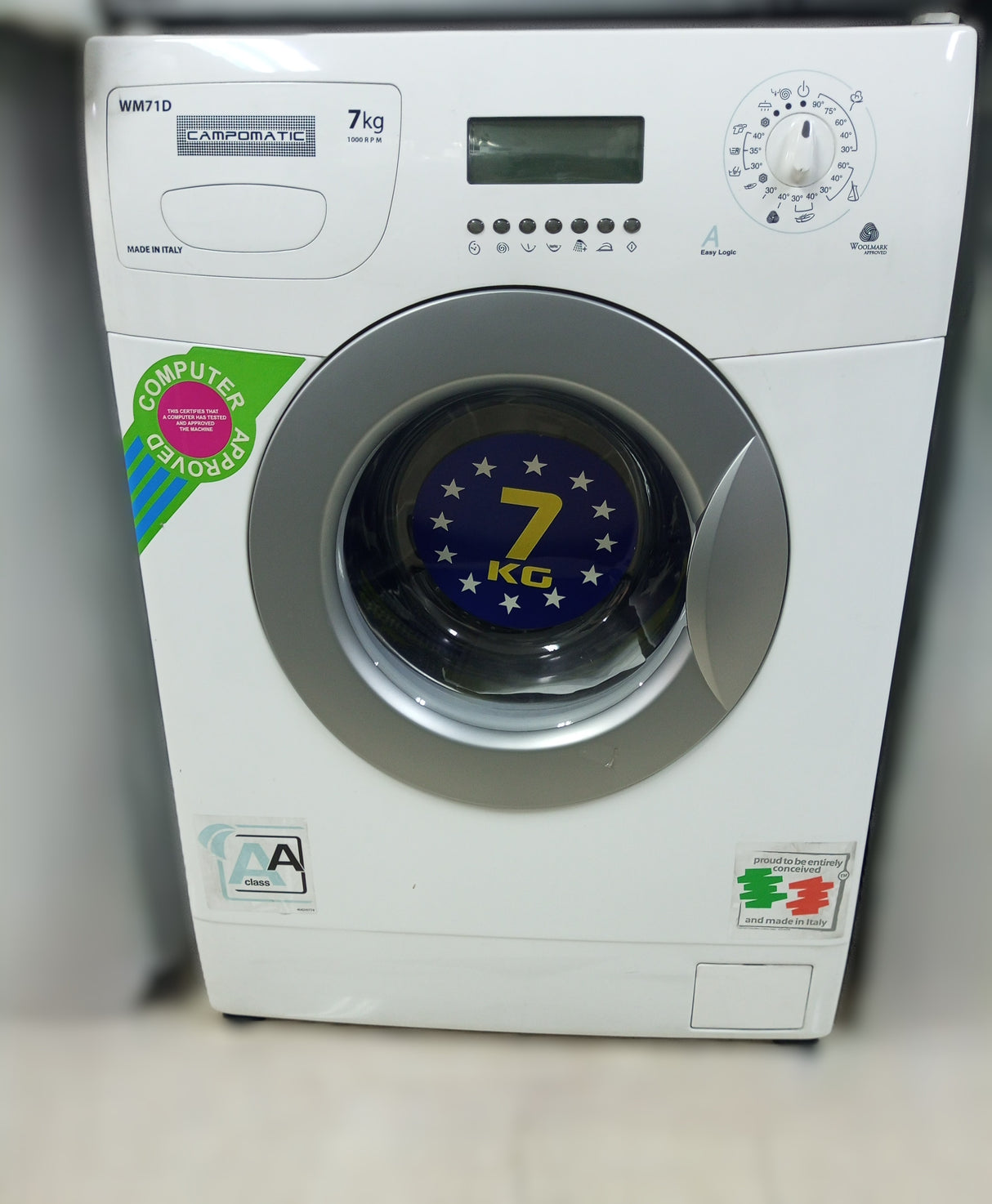 Campomatic WM71D Front Load Washer – 7kg, 1000 RPM, White