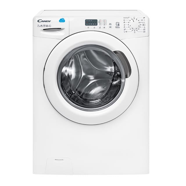 CANDY CS1071D1-S Front Load Washer – 7kg Capacity, 1000 RPM, Stainless Steel Drum, LED Display, Delay Start, Anti-Overflow