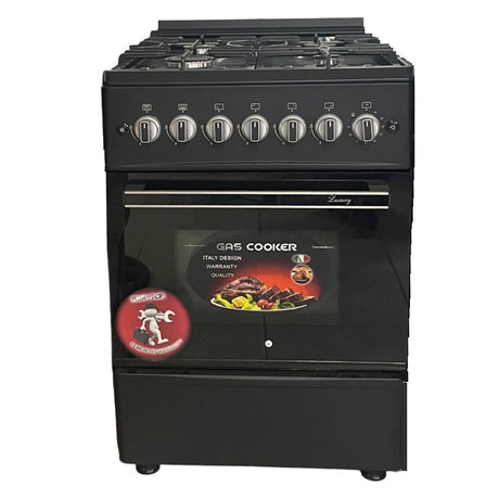 Generallux MG-64-64BL Black 4 Burner Gas Cooker – Stylish & Efficient Kitchen Appliance