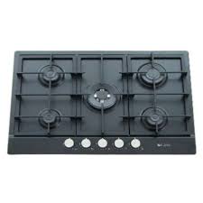 Gaz Encastre 90 cm – 5-Burner with 1 Triple Burner and Wood-Black Finish