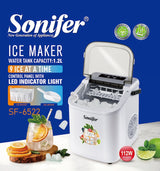 Ice maker Sonifer original, 112 watts(0.5A), 9 ice  at a time, 12KG per day