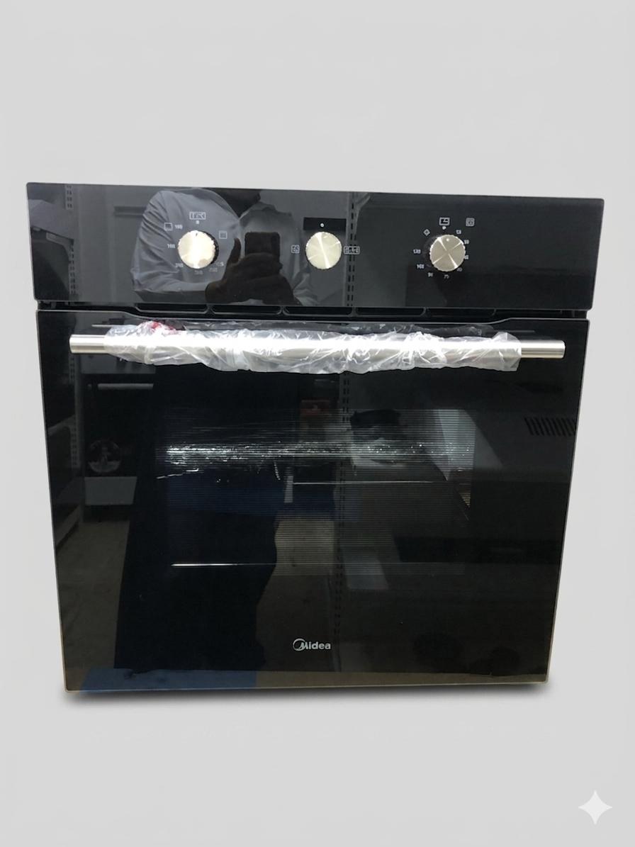 Midea Gas Oven 60cm, Black Glass Encastre