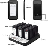 Wireless Pager System Food Buzzer- 30 Guest Queue Call Buzzers for Restaurants & Cafes