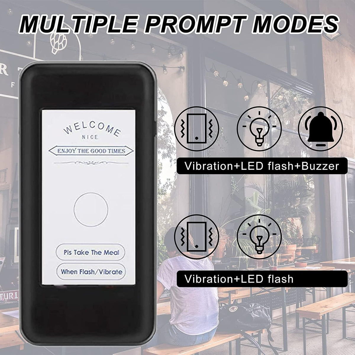 Wireless Pager System Food Buzzer- 30 Guest Queue Call Buzzers for Restaurants & Cafes