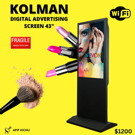 KOLMAN 43” Standing Digital Signage with Android OS, LED backlight, and built-in speaker