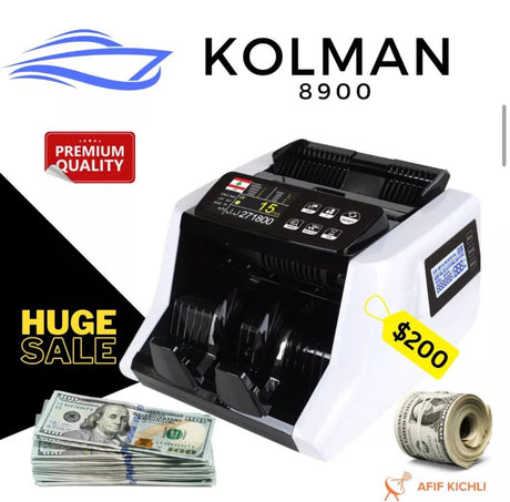 KOLMAN Lebanese Pound Money Counter 8900 - Compact and User-Friendly Design with UV and MG Detection