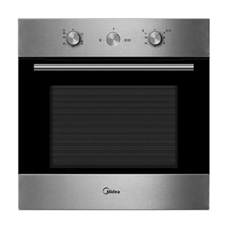 Midea Gas Oven 60cm, 65L – Stainless Steel / Black Glass with Rotisserie and Flame Failure Safety