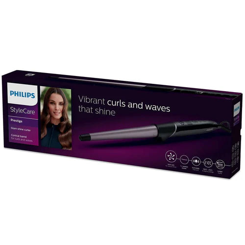 Philips curling iron with Curl Ready Indicator and 9 temperature settings