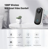 Home Video Doorbell Camera Wireless Wifi 1080p Doorbell with IR Night Vision Two-way Audio
