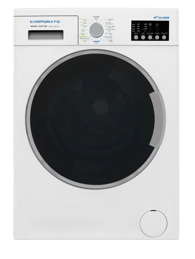 Campomatic WM10TW Front Load Washer – 10kg Capacity, 1200 RPM, LED Display