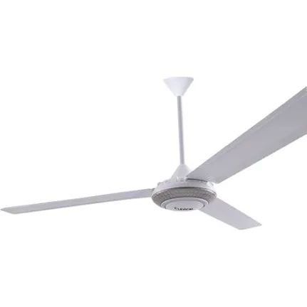 Ceiling Fan with 3 Curved Metal Blades, 5-Speed Control, and White Finish