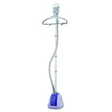 Campomatic GS15 Upright Garment Steamer, White/Blue, with 1.5L Water Tank, Telescopic Adjustable Pole, and 30g/min Continuous Steam